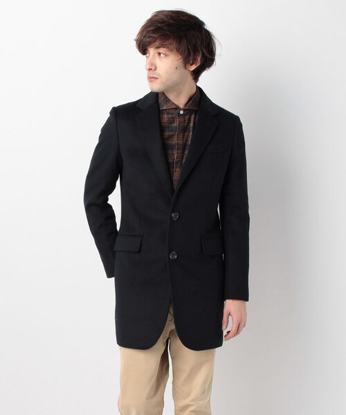 MORGAN HOMME(モルガンオム)の「14カシミアチェスターコート(984K41)(ジャケット/アウター・メンズ・ネイビー/グレー・M/L)」の1枚目の写真