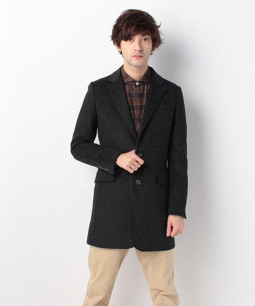 MORGAN HOMME(モルガンオム)の「14カシミアチェスターコート(984K41)(ジャケット/アウター・メンズ・ネイビー/グレー・M/L)」の2枚目の写真