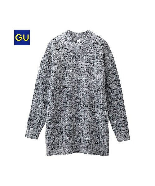 GU(ジーユー)の「(GU)フェザーミックスチュニック(長袖)(WOMEN ⁄ ワンピース・レディース・PINK/DARK GRAY/OFF WHITE・M/L/S/XL)」の3枚目の写真