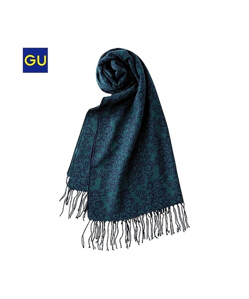 GU（ジーユー）の「（GU）ＷＯＭＥＮカシミヤタッチストール（ダマスク）（WOMEN ⁄ ストール・ケープ・レディース・BEIGE/GREEN/BLACK・-）」の3枚目の写真