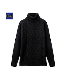 GU | （GU）ケーブルタートルネックセーター（長袖）(トップス)