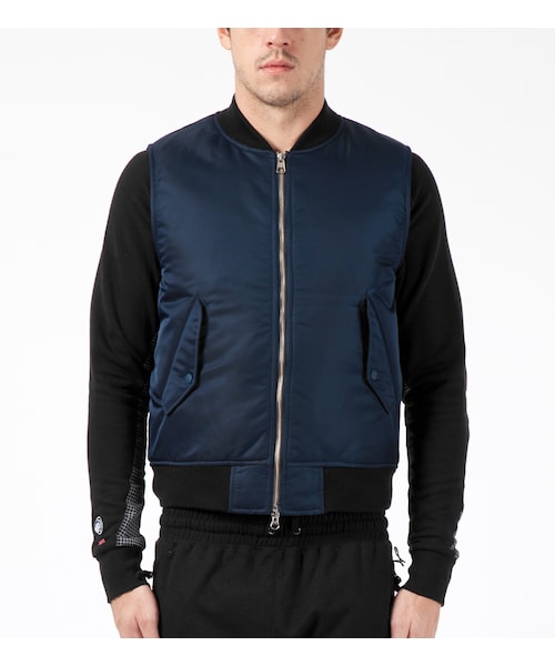 LIFUL MINIMAL GARMENTS.(ライフルミニマルガーメンツ)の「Navy MA-1 Mixed Vest(その他・メンズ・other・S/M/L)」の2枚目の写真