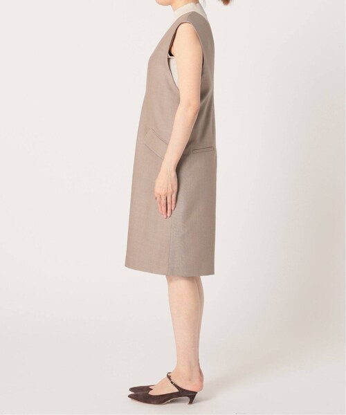 Noble美品 リネンライクVネックミニサロペ Noble美品 リネンライクVネックミニサロペ