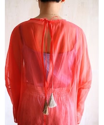 tabrik オーガンジー　タッセルドレス Tabrik organdy dress (coral) | nii-B | WEBSHOP