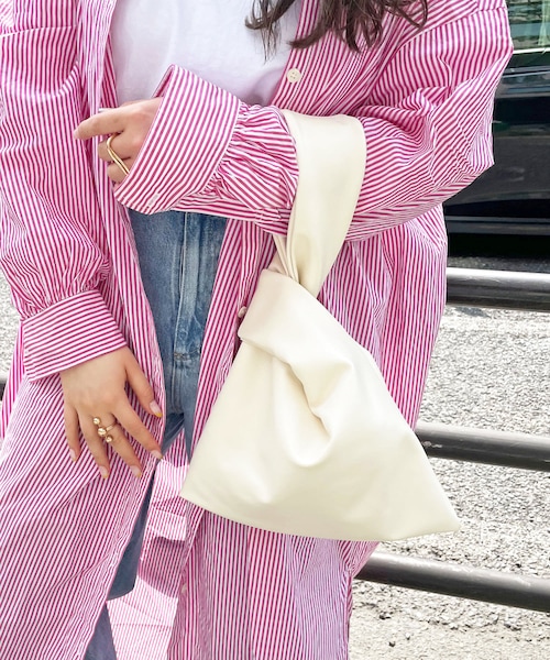 Lattice(Lattice)の「エコレザーマルシェバッグ(トートバッグ・レディース・ブラック/グリーン/アイボリー/シルバー/オレンジ・0)」の4枚目の写真