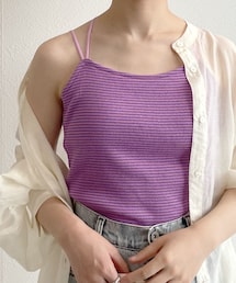 w closet（ダブルクローゼット）の「ボーダーカップ付きキャミソール（アンダーウェア・レディース）」