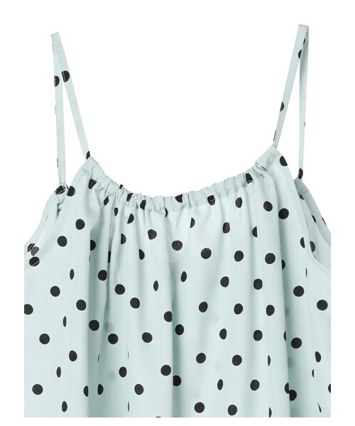 Green Parks(グリーンパークス)の「・SUGAR SPOON ドットギャザーキャミワンピ(ワンピース/ドレス・チャコールグレー/カーキ/サックスブルー・F)」の12枚目の写真