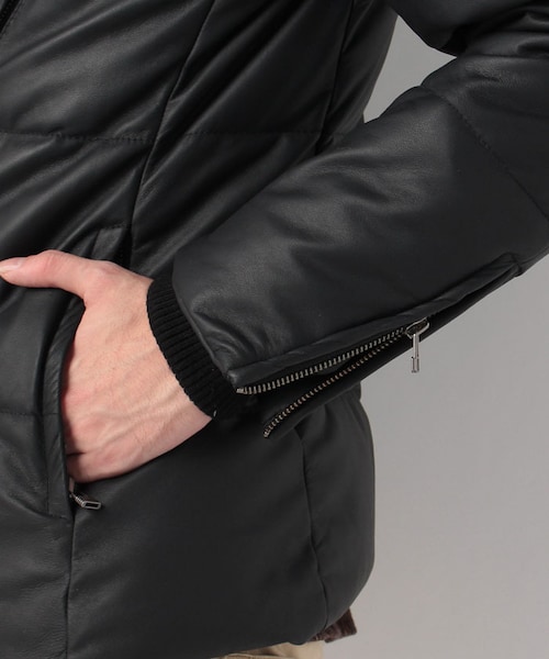 MORGAN HOMME（モルガンオム）の「ダブルフードレザーダウン