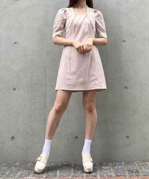 TITTY&CO.（ティティーアンドコー）の「【TITTY&CO.】シアーボレロワンピース（ワンピース/ドレス・レディース・ピンク/ライトブルー・S/M）」の2枚目の写真