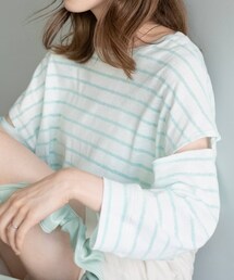 Kastane | カットアウトボーダーTee(Tシャツ/カットソー)