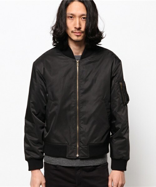 603（ロクマルサン）の「603 ナイロン裏キルトMA-1（ブルゾン・メンズ・ブラック/ダークグリーン・40）」の3枚目の写真