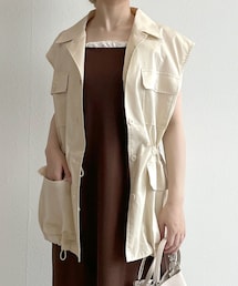 w closet | オープンカラーミリタリーベスト(ジャケット/アウター)