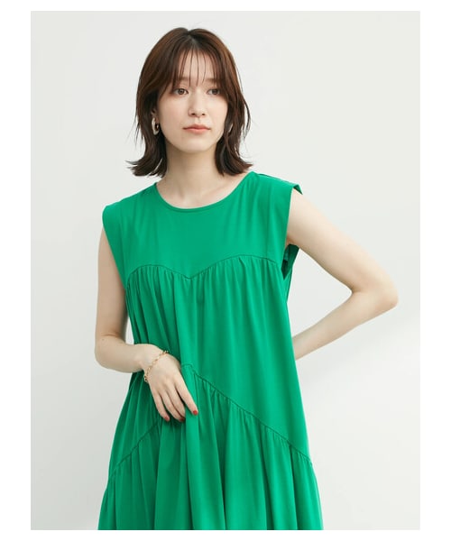 Green　Parks（グリーンパークス）の「・SUGAR SPOON ティアードロングワンピース（ワンピース/ドレス・ブラック/グリーン/ブルー・F）」の4枚目の写真