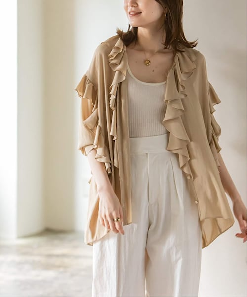 Noble（ノーブル）の「シマージョーゼットラッフルブラウス（）」 - WEAR