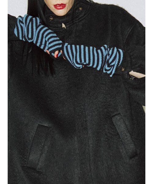 jouetie（ジュエティ）の「ボーダーアームウォーマー（その他雑貨・ブルー/パープル/ピンク/オフホワイト・F）」の4枚目の写真