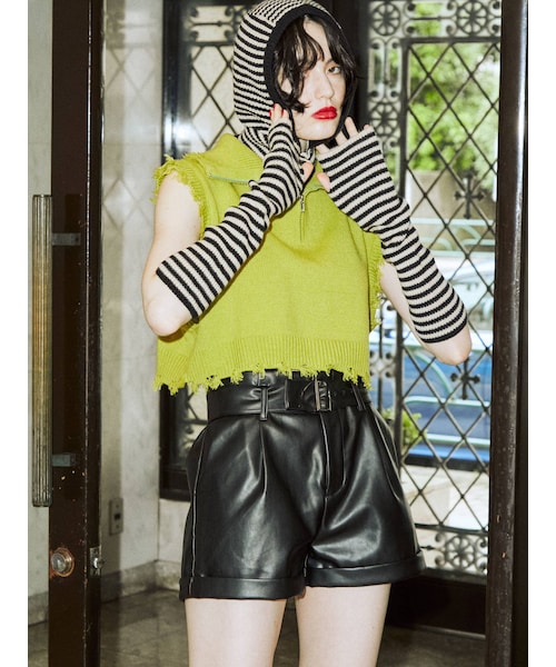 jouetie（ジュエティ）の「ボーダーアームウォーマー（その他雑貨・ブルー/パープル/ピンク/オフホワイト・F）」の12枚目の写真