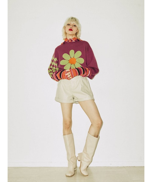 jouetie（ジュエティ）の「ボーダーアームウォーマー（その他雑貨・ブルー/パープル/ピンク/オフホワイト・F）」の16枚目の写真