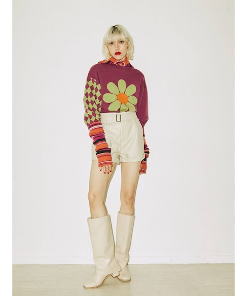 jouetie（ジュエティ）の「ボーダーアームウォーマー（その他雑貨・ブルー/パープル/ピンク/オフホワイト・F）」の17枚目の写真