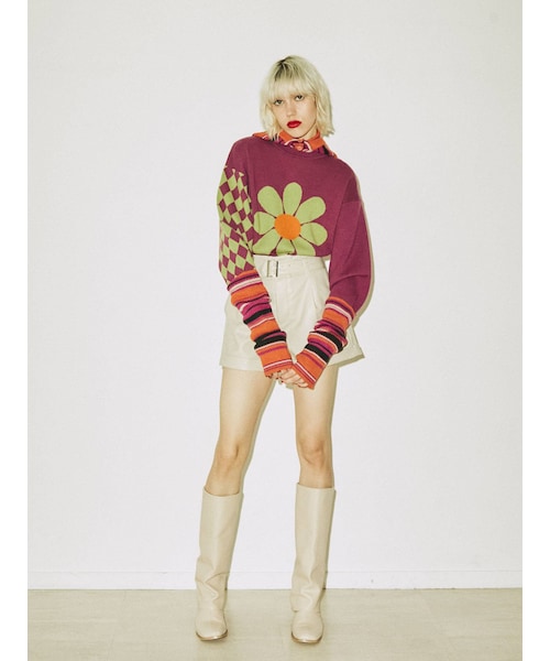 jouetie（ジュエティ）の「ボーダーアームウォーマー（その他雑貨・ブルー/パープル/ピンク/オフホワイト・F）」の15枚目の写真