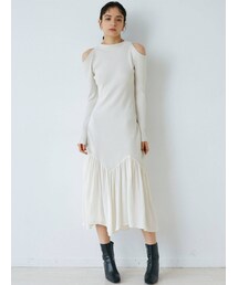 LAGUNAMOON | オープンショルダーニットワンピース(ワンピース)