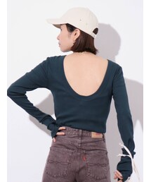 Ungrid（アングリッド）の「Miller別注 バックオープンロングスリーブTee（Tシャツ/カットソー）」