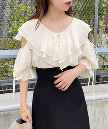 one after another NICE CLAUP | マルチWAYフリル羽織りブラウス(シャツ/ブラウス)