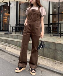 OLIVE des OLIVE | 配色ステッチサロペット(ワンピース)