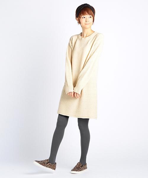 DOUBLE NAME（ダブルネーム）の「モールニットワンピース（ワンピース/ドレス・レディース・ネイビー/オフシロ・FREE）」の7枚目の写真