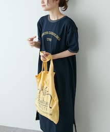 PUAL CE CIN | リンガー カレッジロゴ カットソーワンピース(Tシャツ/カットソー)