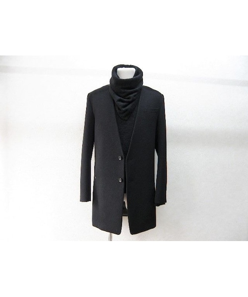 ato アトウ ノーカラー ロングコート メンズ