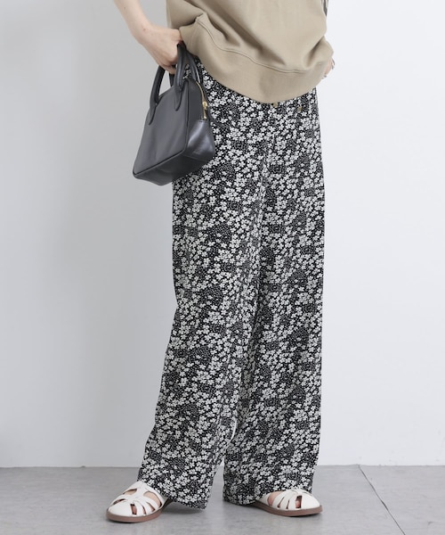 PUAL CE CIN(ピュアルセシン)の「花柄プリントパンツ(その他パンツ・レディース・アイボリー/ベージュ/ブラック・FREE)」の3枚目の写真