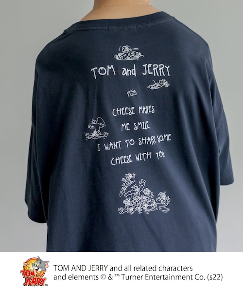 PUAL CE CIN(ピュアルセシン)の「TOM and JERRY/トムとジェリーチュニックTシャツ(Tシャツ/カットソー・レディース・ホワイト/グレー/ホワイト系その他/ネイビー・FREE)」の3枚目の写真