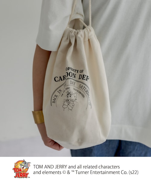 PUAL CE CIN(ピュアルセシン)の「TOM and JERRY/トムとジェリー巾着BAG(キャンドル・レディース・ナチュラル/グレー・FREE)」の1枚目の写真