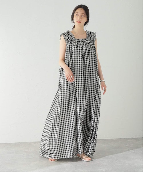HOLIDAY ギンガムチェックリネンナイトドレス HOLIDAY（ホリデイ）の「GINGHAM CHECK LINEN NIGHT DRESS