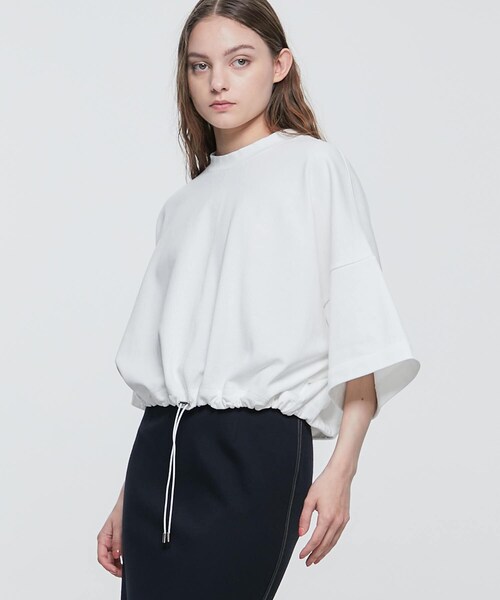 UJOH（ウジョー）の「別注ドローコードヘムクロップドTEE U772