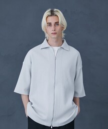 PUBLIC TOKYO プリーツニットシャツ シャツカーディガン S～M PUBLIC TOKYO（パブリックトウキョウ）の「プリーツニットジップ