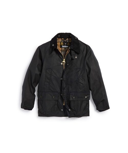 Barbour（バブアー）の「Barbour 'Classic Bedale' Waterproof Waxed Cotton Jacket (Big Boys)（ジャケット/アウター・キッズ・Navy・Big Boy X-Small/Big Boy Small/Big Boy Large/Big Boy XX-Small/Big Boy Medium）」の2枚目の写真