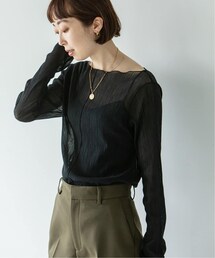 Noble（ノーブル）の「《追加予約》シアークレープジャージロングTシャツ（トップス）」
