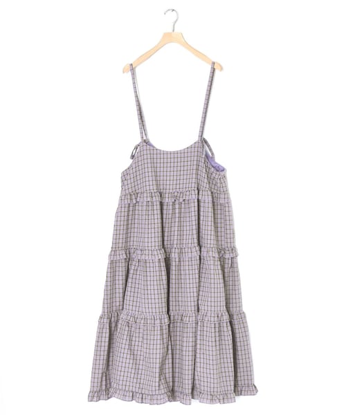 w closet(ダブルクローゼット)の「★先行予約★【Alley】ギンガムチェックフリルティアードキャミワンピース【8月下旬入荷】(ワンピース/ドレス・レディース・ピンク/パープル・FREE)」の20枚目の写真