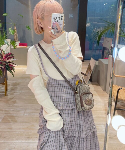 w closet(ダブルクローゼット)の「★先行予約★【Alley】ギンガムチェックフリルティアードキャミワンピース【8月下旬入荷】(ワンピース/ドレス・レディース・ピンク/パープル・FREE)」の16枚目の写真