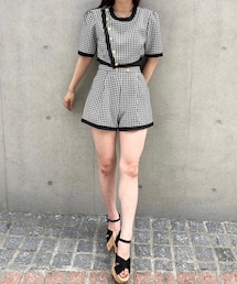 Voyage titty&Co.PETIT | 【オフィシャル限定】【Voyage titty&Co.PETIT】パイピングチェックショーパン(パンツ)