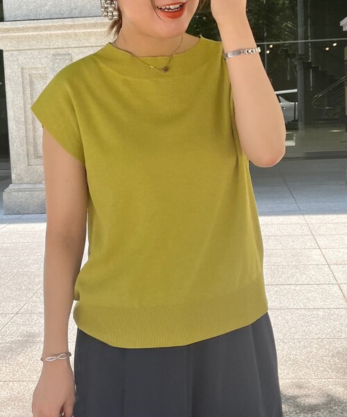 Chez toi（シェトワ）の「フレンチスリーブボートネックプルオーバー（カーディガン/ボレロ・レディース・オフホワイト/グレージュ/ライムグリーン/ブラック・F）」の3枚目の写真