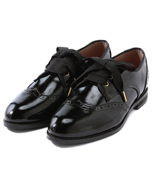 PAGEBOY（ページボーイ）の「エナメルウィングチップシューズ（シューズ・レディース・グレー/ブラック・M/L）」の2枚目の写真