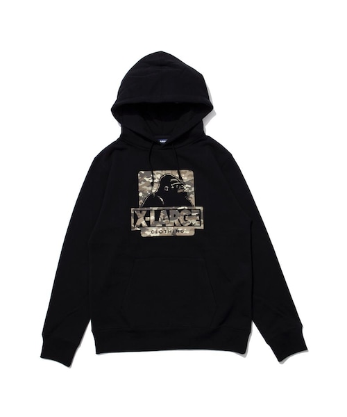 XLARGE（エクストララージ）の「multi camo logo pullover hoodie（その他・メンズ・BLACK/GRAY・S）」の2枚目の写真