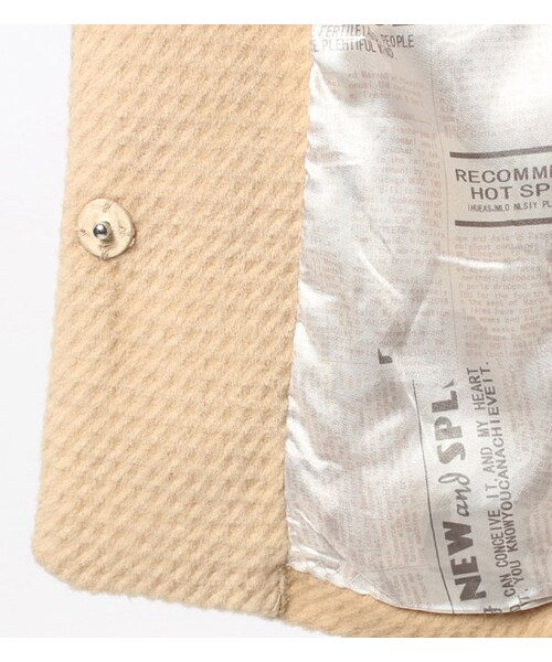 mysty woman（ミスティウーマン）の「ビッグカラー起毛ショートコート（ジャケット/アウター・レディース・ベージュ/ピンクベージュ/ネイビー/ブラック・S/M）」の12枚目の写真