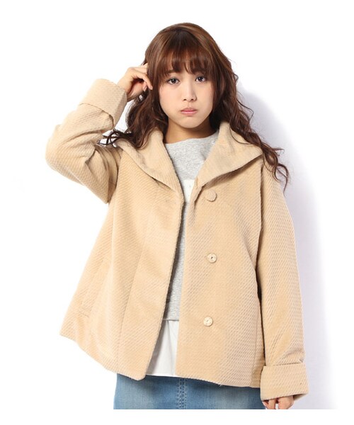 Mysty Woman ミスティウーマン の ビッグカラー起毛ショートコート ジャケット アウター Wear