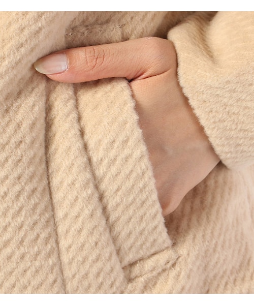 mysty woman（ミスティウーマン）の「ビッグカラー起毛ショートコート（ジャケット/アウター・レディース・ベージュ/ピンクベージュ/ネイビー/ブラック・S/M）」の10枚目の写真