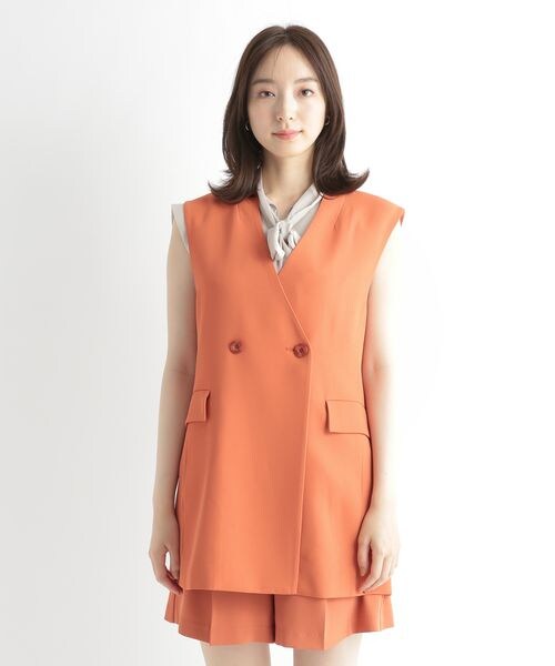 Andemiu(アンデミュウ)の「アソートノーカラージレ(ジャケット/アウター・レディース・ブラック(Fレザー)09/チャコール(ダブルクロス)18/オレンジ(ダブルクロス)45/ベージュ(Fレザー)52・F)」の20枚目の写真