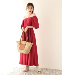 one after another NICE CLAUP | オフショルにもなる　袖バルーンワンピース(ワンピース)