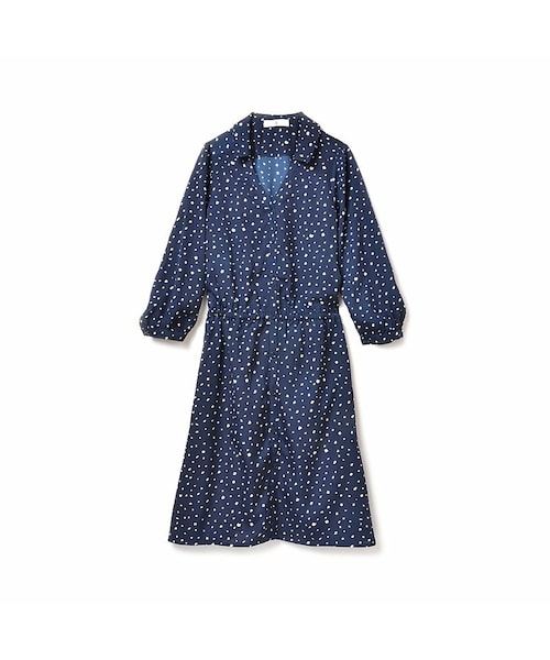 Haco ハコ の Fr 変形ドットの切り替えワンピース ネイビー ワンピース Wear